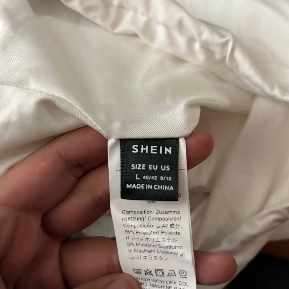 SHEIN Ivory Satin Blouse